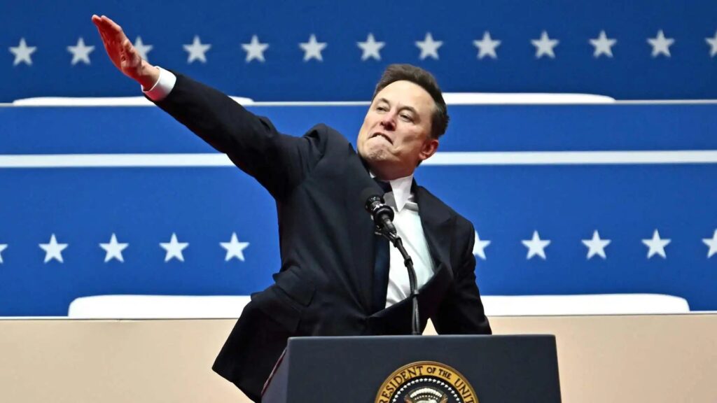Imagen de Elon Musk haciendo un saludo nazi